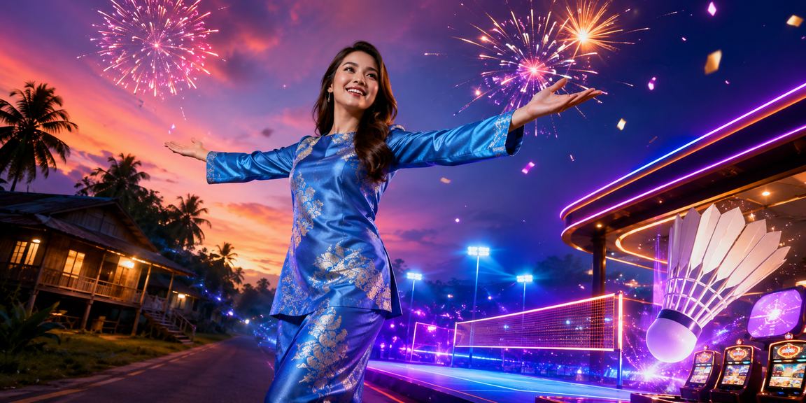 Pengguna Malaysia berpakaian baju kurung menggunakan aplikasi kasino re005 di telefon bimbit