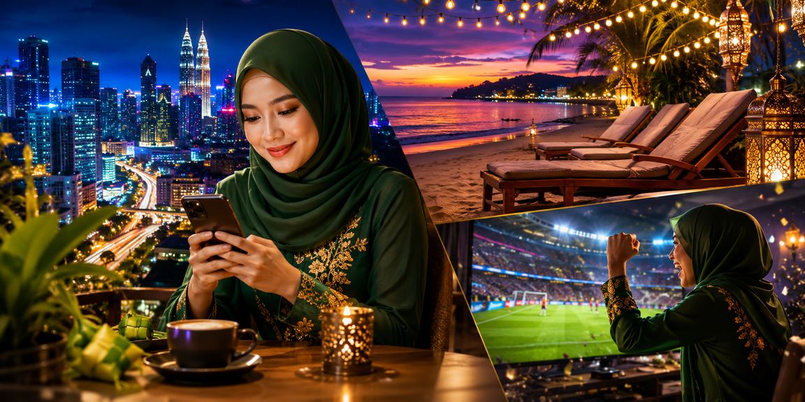 Keluarga Malaysia di Petaling Jaya bermain kasino mudah alih semasa musim Hari Raya
