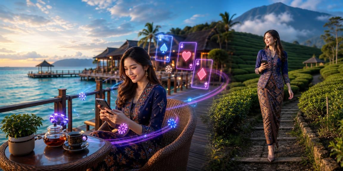 Pemain Sabah bermain poker dalam talian dengan gaya pakaian tradisional Melayu